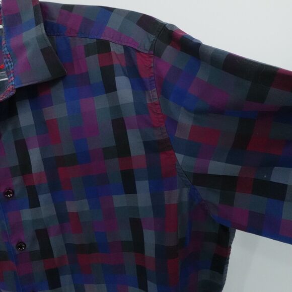 RObert Graham Shirt Mens XL Gray Geometric Flip Cuff Preppy Casual Office Button - Picture 11 of 15
